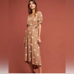 Anthropologie Maeve Bernice Midi Polka Dot Dress Size 12(READ DESCRIPTION)